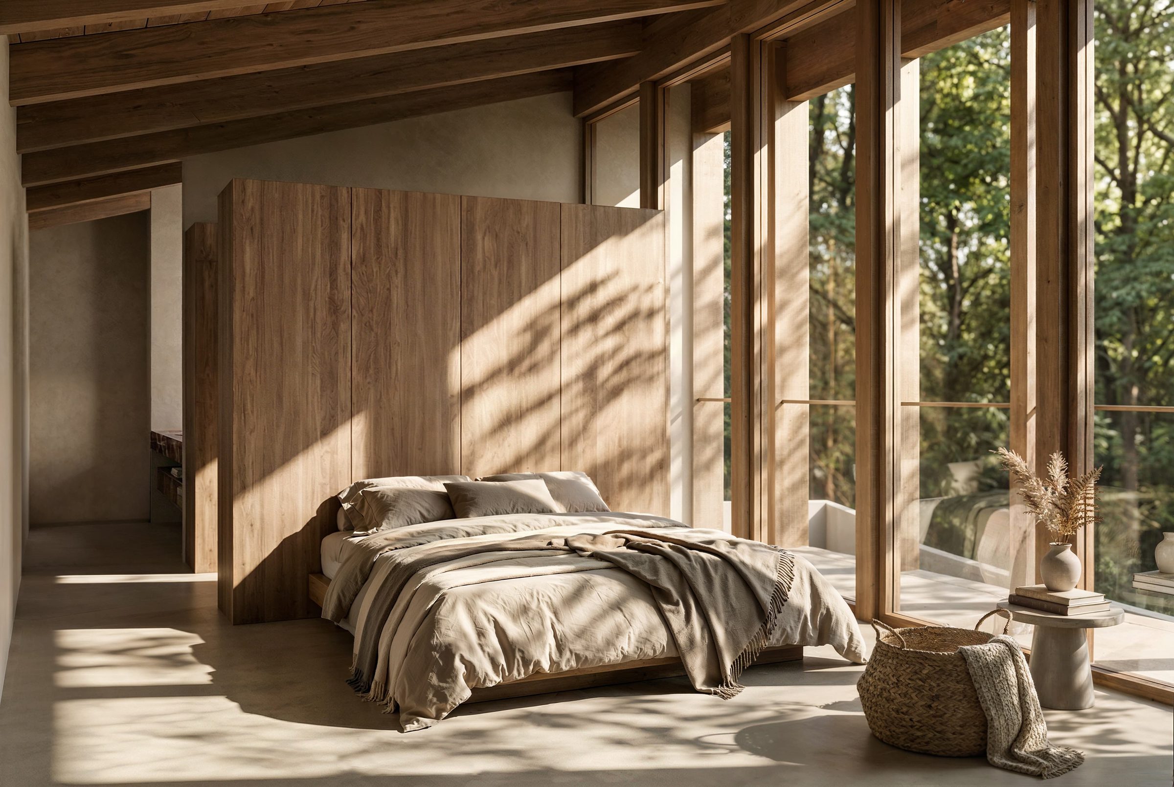 Dormitorio principal con vestidor de madera